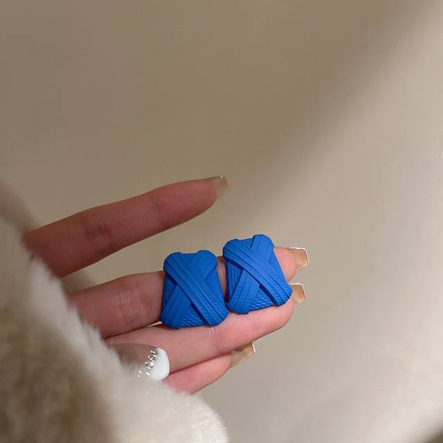 S925 needl blue color series earrings