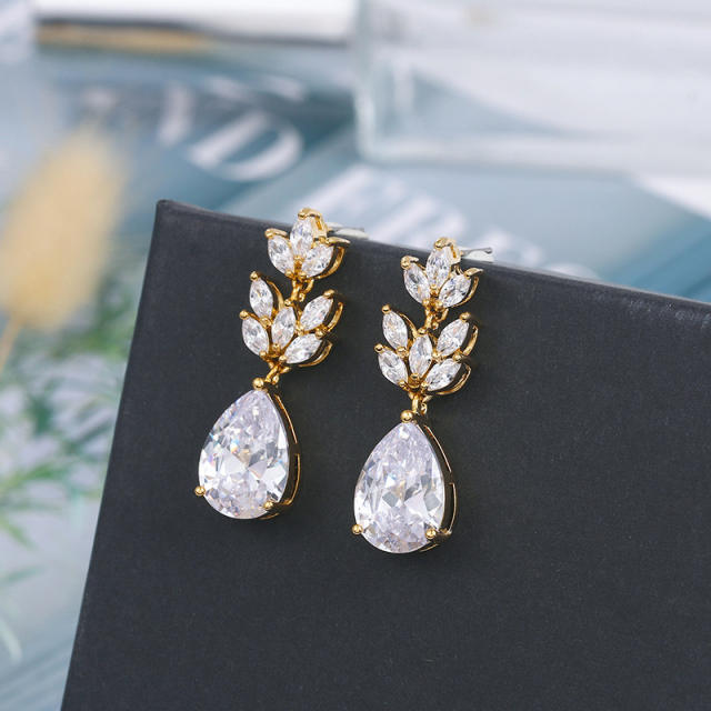 AAA cubic zircon wedding drop earrings