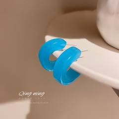 S925 needl blue color series earrings