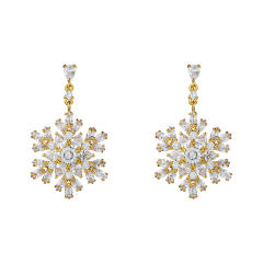 Diamond snowflake wedding earrings