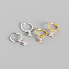 S925 Diamond drop huggie earrings