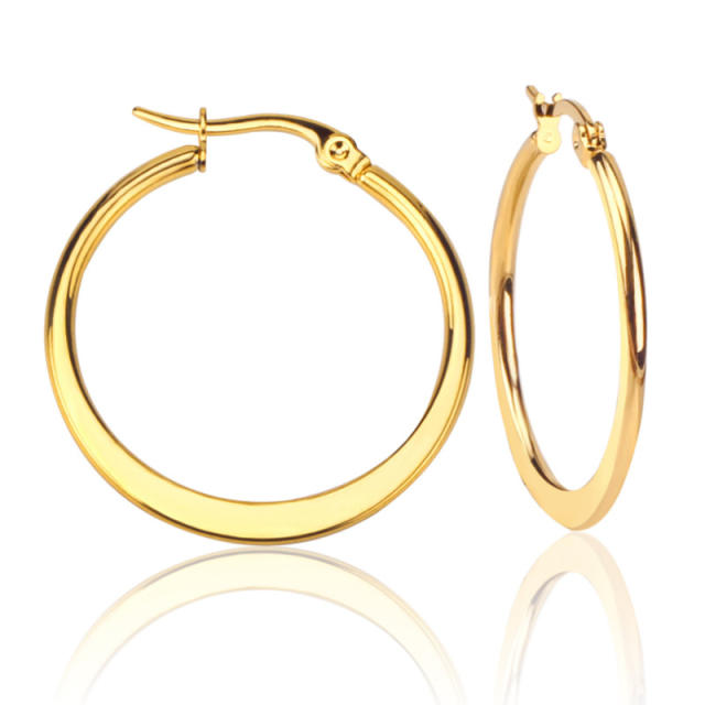 Occident fashion heart stainless steel earrings hoop earrings
