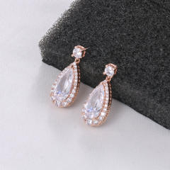 Cubic zircon elegant drop earrings