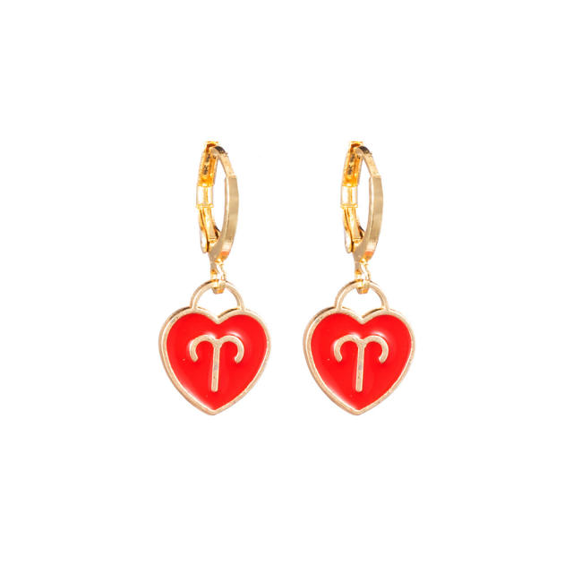 Heart-shaped constellation earrings