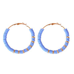 Boho heishi beads hoop earrings