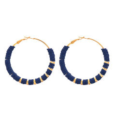Boho heishi beads hoop earrings