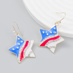 Boho star shaped diamond earrings