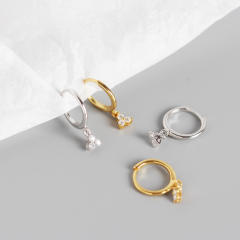 S925 Diamond drop huggie earrings