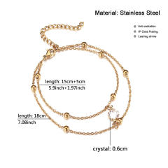 Dainty two layer stainless steel bracelet