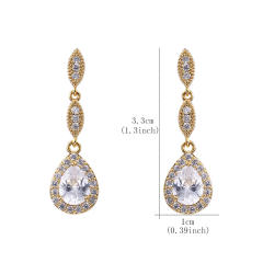 Classic cubic zircon drop earrings