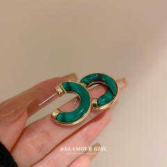 Resin open hoop earrings