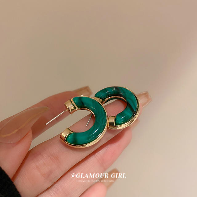 Resin open hoop earrings