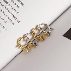 S925 silver bead rivet huggie earrings