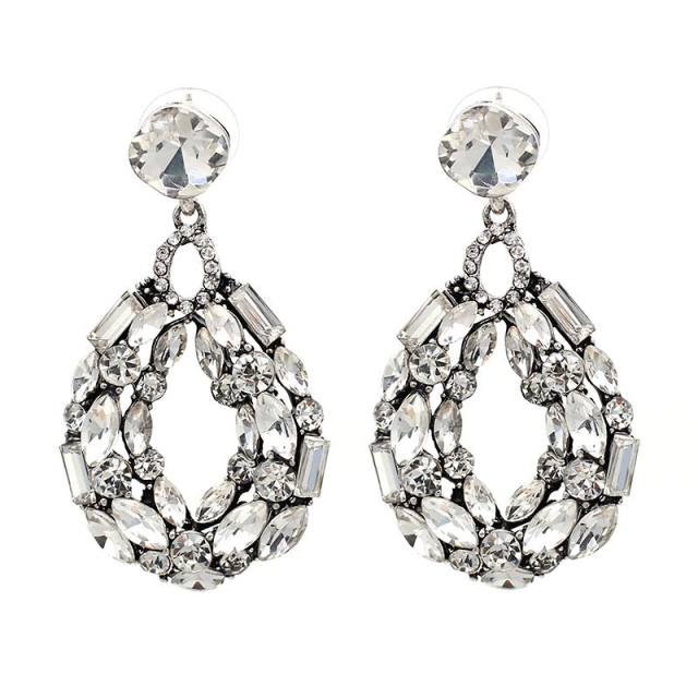 Hollow drop statement earrings