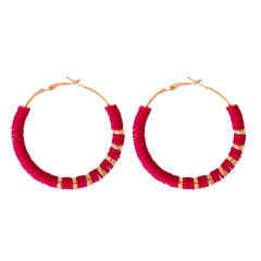Boho heishi beads hoop earrings
