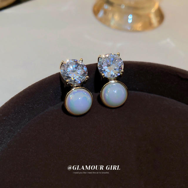 Crystal pearl drop earrings