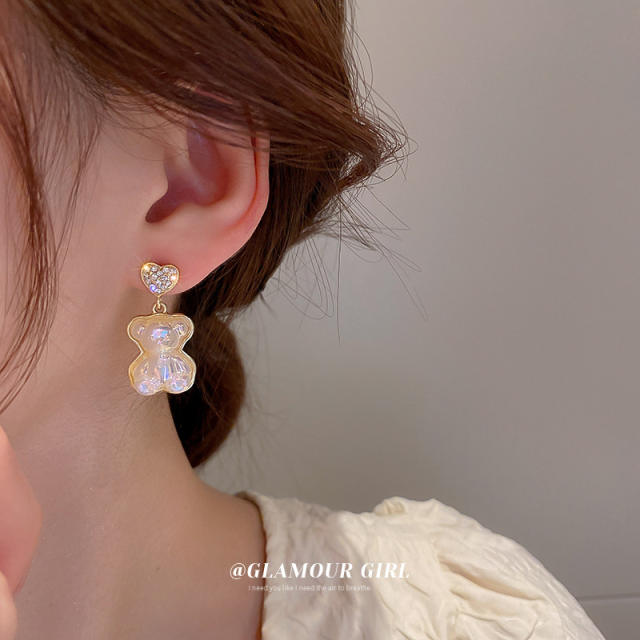 Cute bear drop earrings