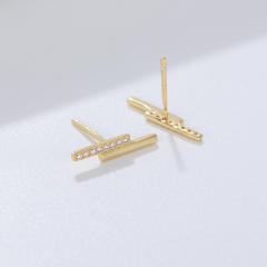 S925 sterling silver diamond ear studs
