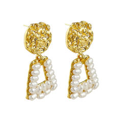 14KG Faux pearl elegant dangle earrings