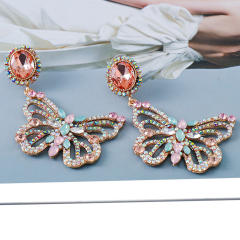 Hollow butterfly diamond earrings