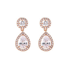 Cubic zircon drop earrings