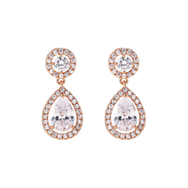 Cubic zircon drop earrings