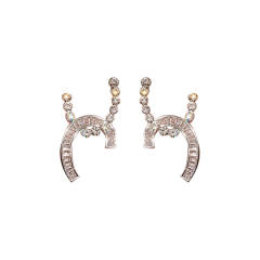 Crystal unique design ear studs