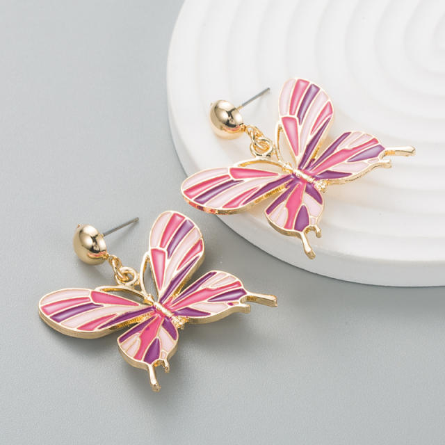 Enamel butterfly earrings