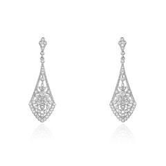 Cubic zircon hollow dangle earrings