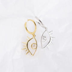 S925 eye drop huggie earrings