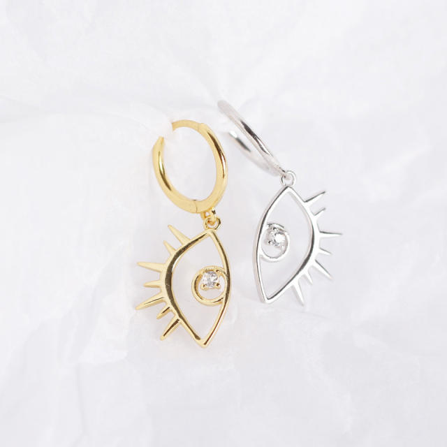 S925 eye drop huggie earrings