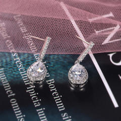 Elegant cubic zircon drop earrings