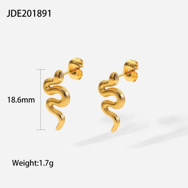 18KG stainless steel snake ear studs