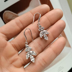 Amazon hot sale cubic zircon leaf earrings