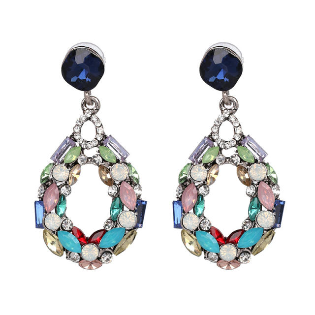 Hollow drop statement earrings