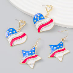 Boho star shaped diamond earrings