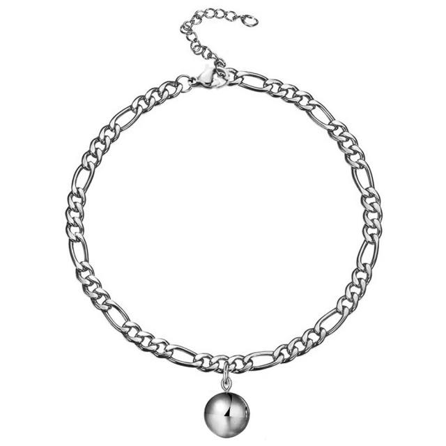 Figaro chain charm stainless steel anklet