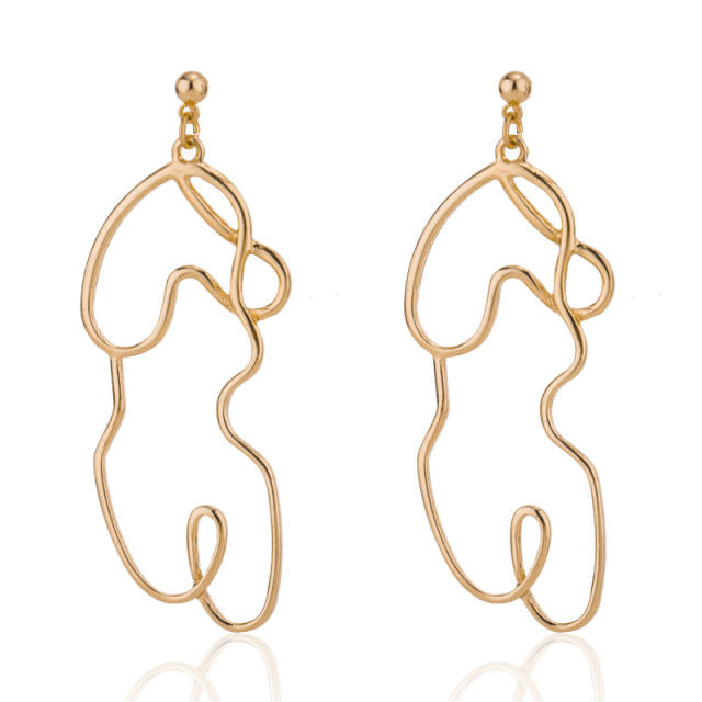 Abstract body outline earrings