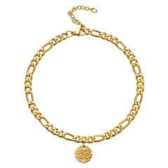 Figaro chain charm stainless steel anklet