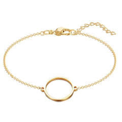 Concise dainty circle stainless steel bracelet