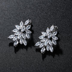 Luxury cubic zircon bridal earrings
