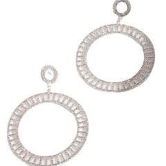 Large size ring diamond dangle earrings