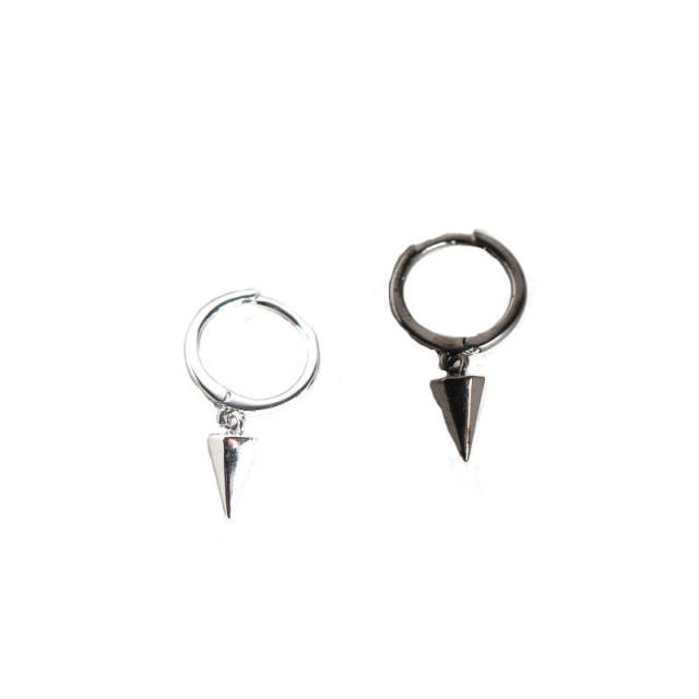 S925 rivet drop huggie earrings