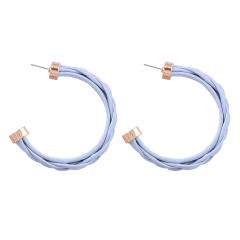 Colored braided resin open hoop earrings