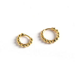 S925 silver beaded huggie earrings