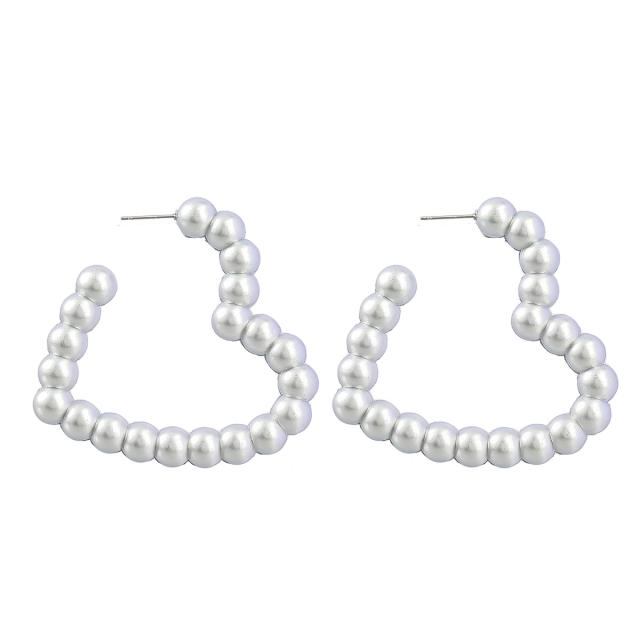 Boho beaded heart star shaped earrings
