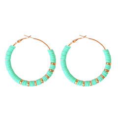 Boho heishi beads hoop earrings