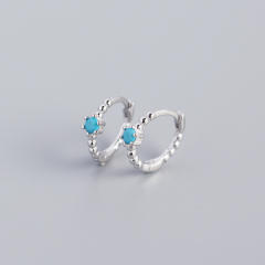 S925 beads diamond huggie earrings