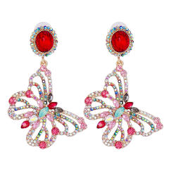 Hollow butterfly diamond earrings