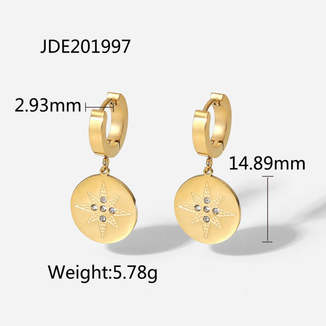 14KG stainless steel huggie earrings